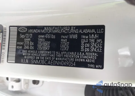 2022 Hyundai Tucson Sel from USA, damaged, VIN 5NMJBCAE0NH049054